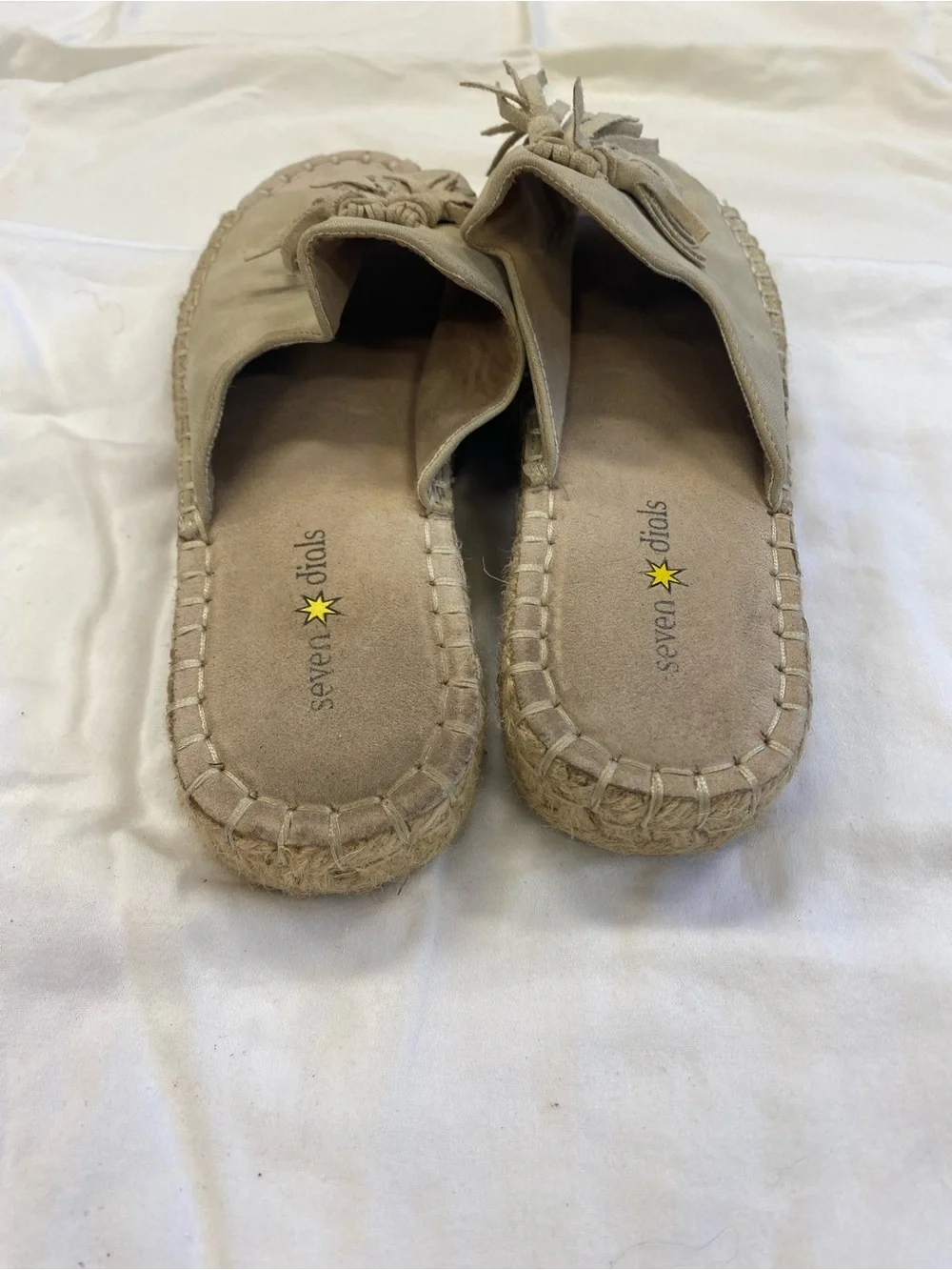Seven Dials Cream Tassel Espadrille Slide